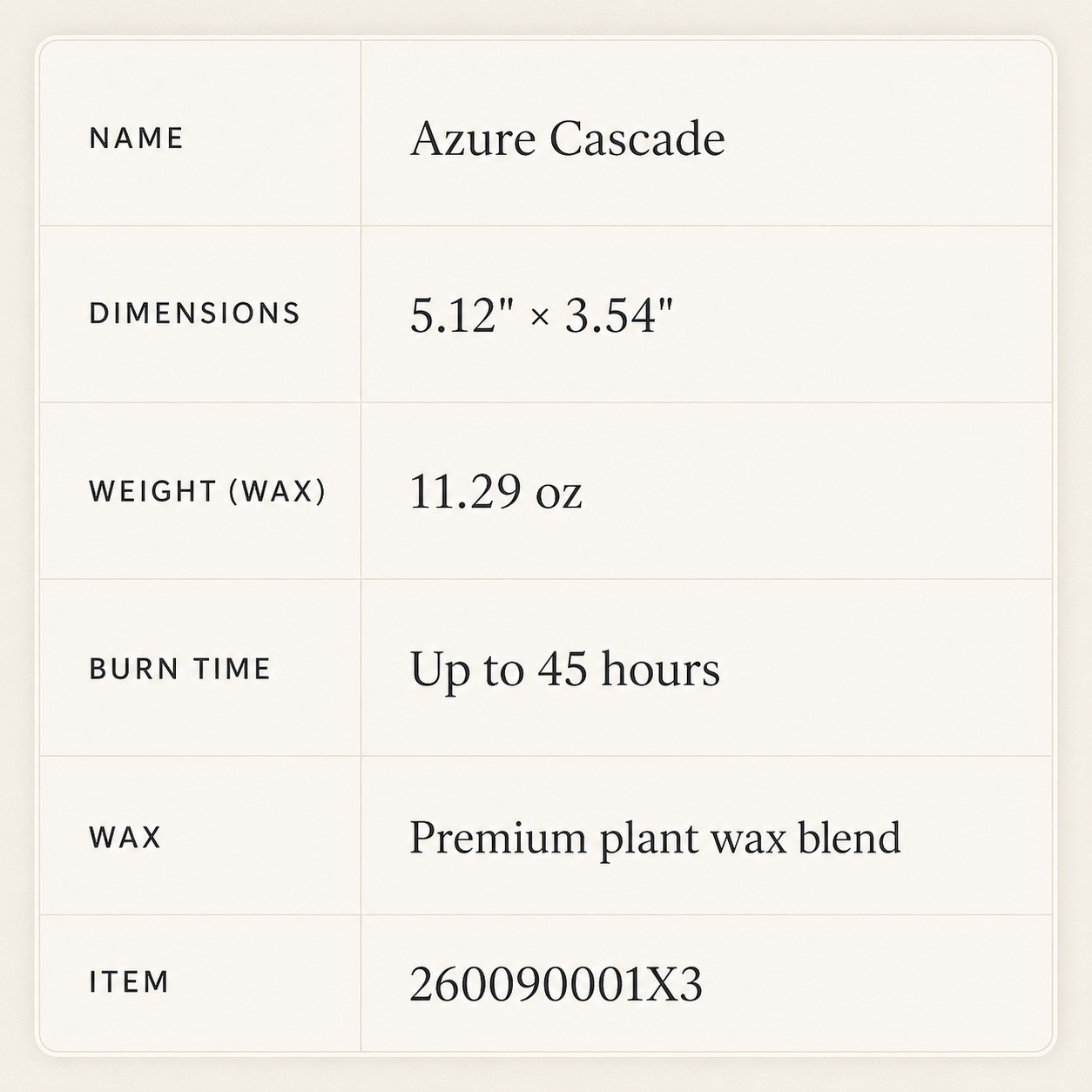 Azure Cascade Grand Ritual Scented Candle