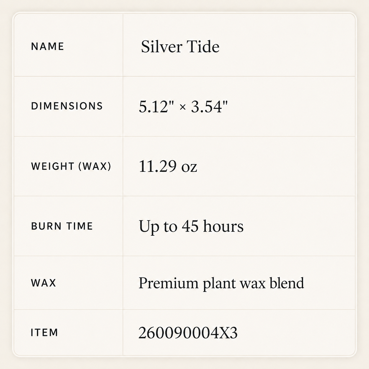 Silver Tide Grand Ritual Scented Candle