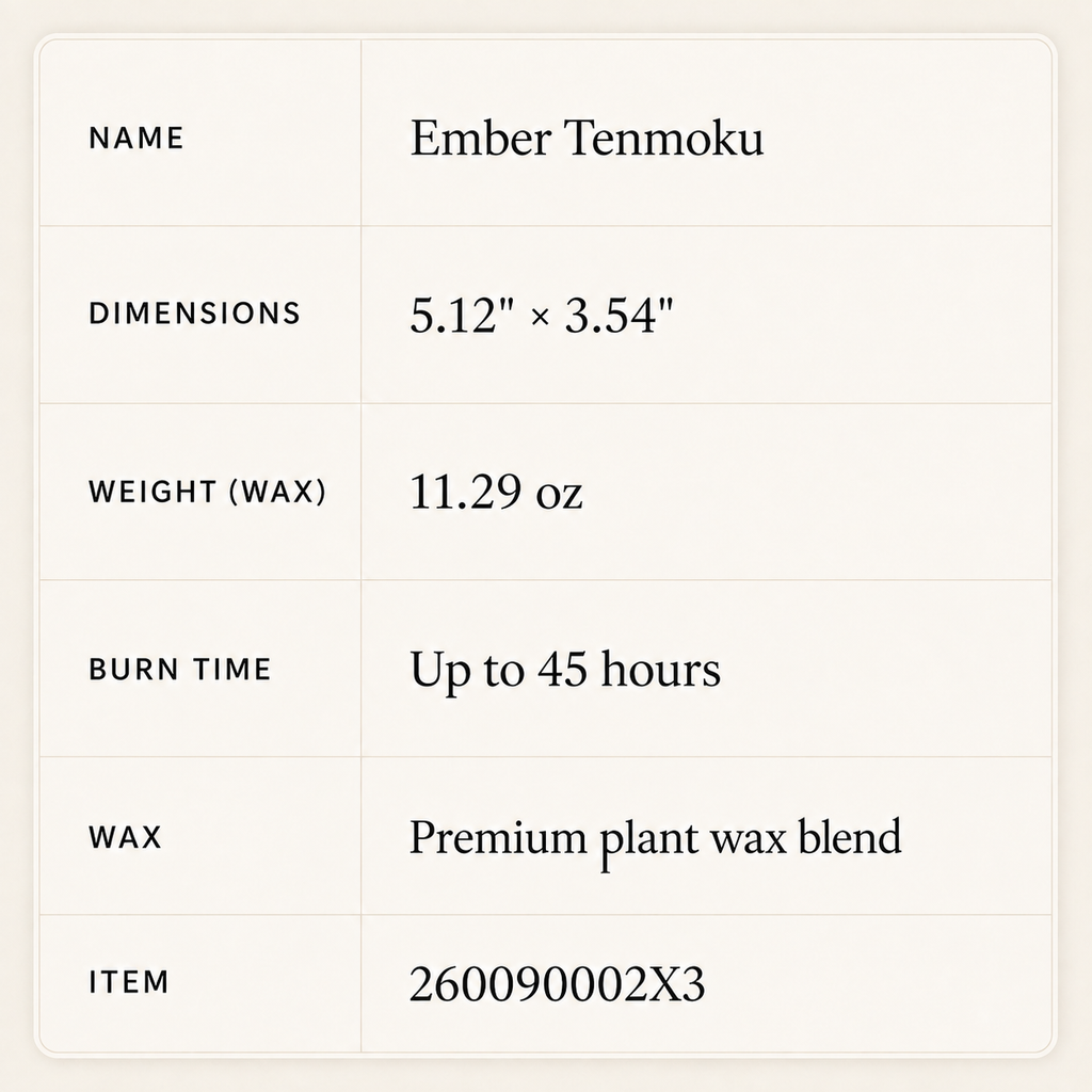 Ember Tenmoku Grand Ritual Scented Candle