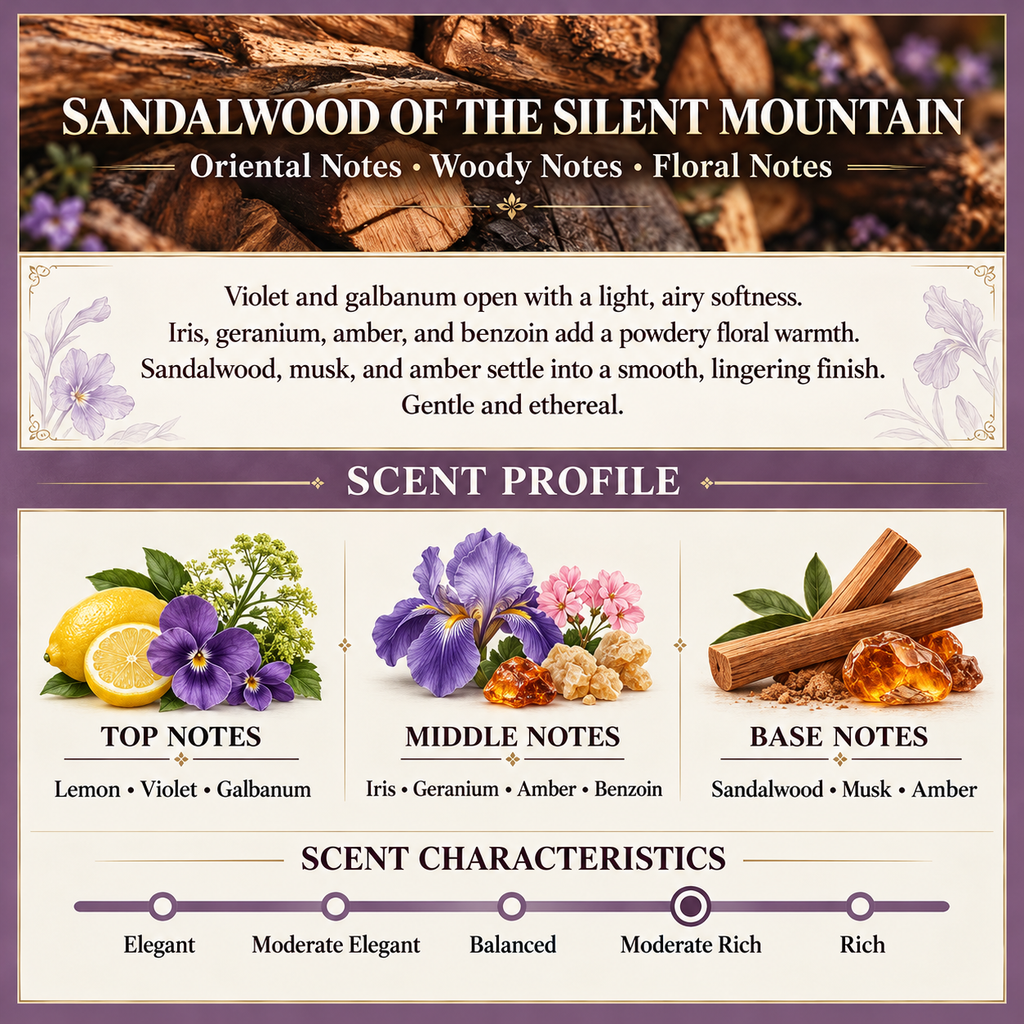 Sandalwood of the Silent Mountain fragrance profile